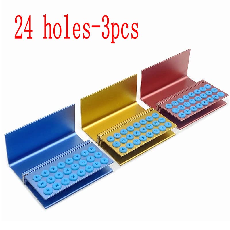[Australia - AusPower] - 3Pcs 24 Holes Dental Burs Holder Block Case for CA/RA?FG Dental Autoclavable Burs Holder with Silicon Cover 