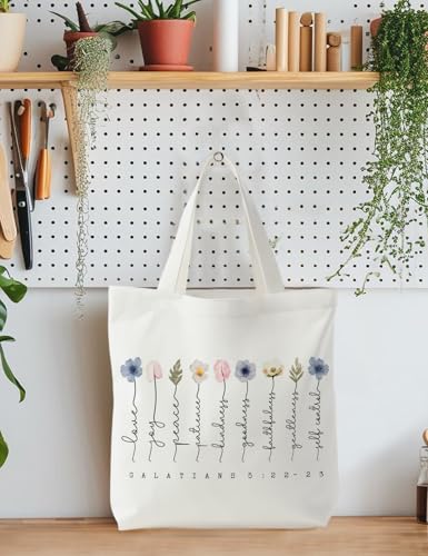 Bible Bags for Women, Christian Tote Bag, Gifts for Christian Women White