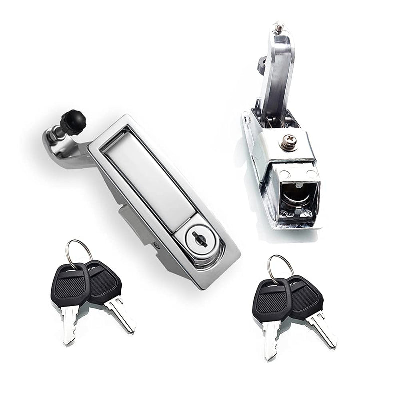 [Australia - AusPower] - 2PCS Compression Latch Lock Trigger Latch Lock, Zinc Alloy Adjustable Lever Hand Operated Compression Latch with Raised Trigger, Flush Lever Latch Key 2 