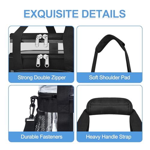 Double-Deck Clear Lunch Bag for Work Reusable Lunch Box 22L