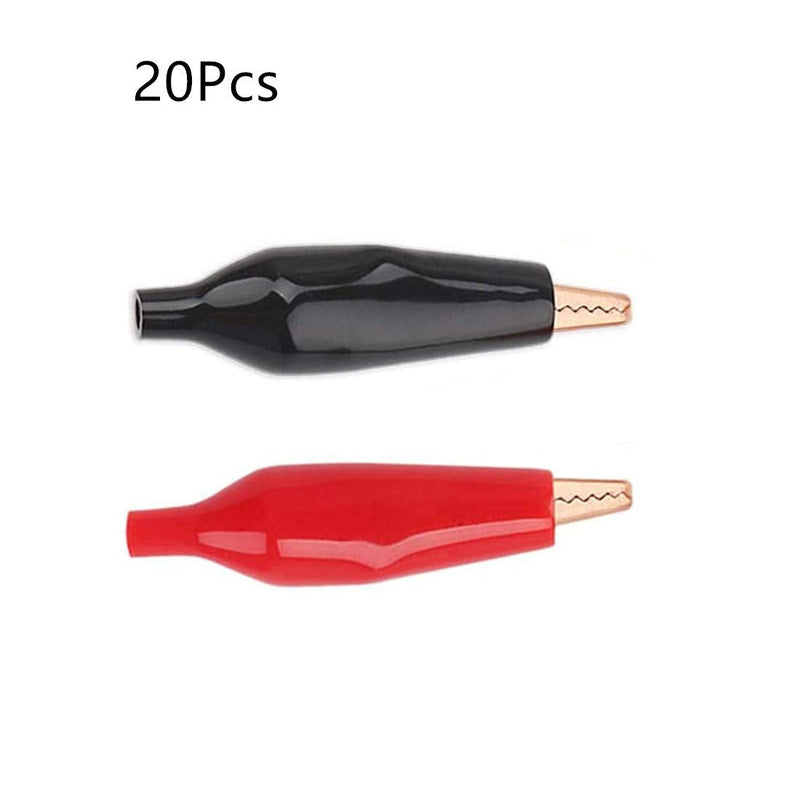 [Australia - AusPower] - bnafes Alligator Clips, Insulated Electrical Test Kit Pure Copper Alligator Clip Crocodile Clamps Jumper Helper with Protective Insulation Cover 20pcs 
