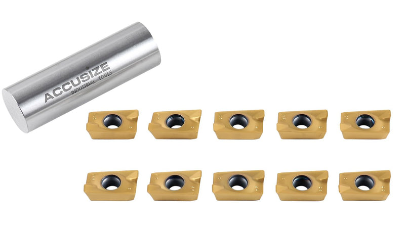 [Australia - AusPower] - Accusize Industrial Tools Tin Coated APKT1604 Carbide Inserts, Set of 10 Pieces, 0056-1604x10 