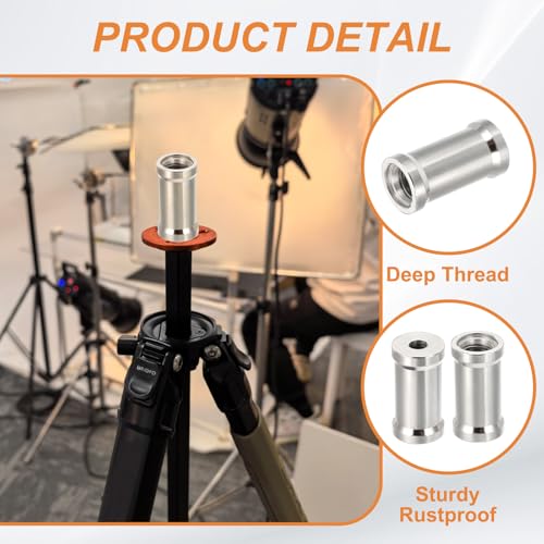 PATIKIL Camera 1/4" to 3/8" Female 6Pack Adapter Light Stands Adapter Black 1/4" to 3/8" 6
