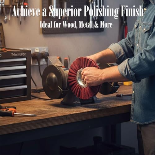 JUNLIXN 8-inch airway buffing wheels with 5/8-inch arbor, cotton and non-woven wheel set