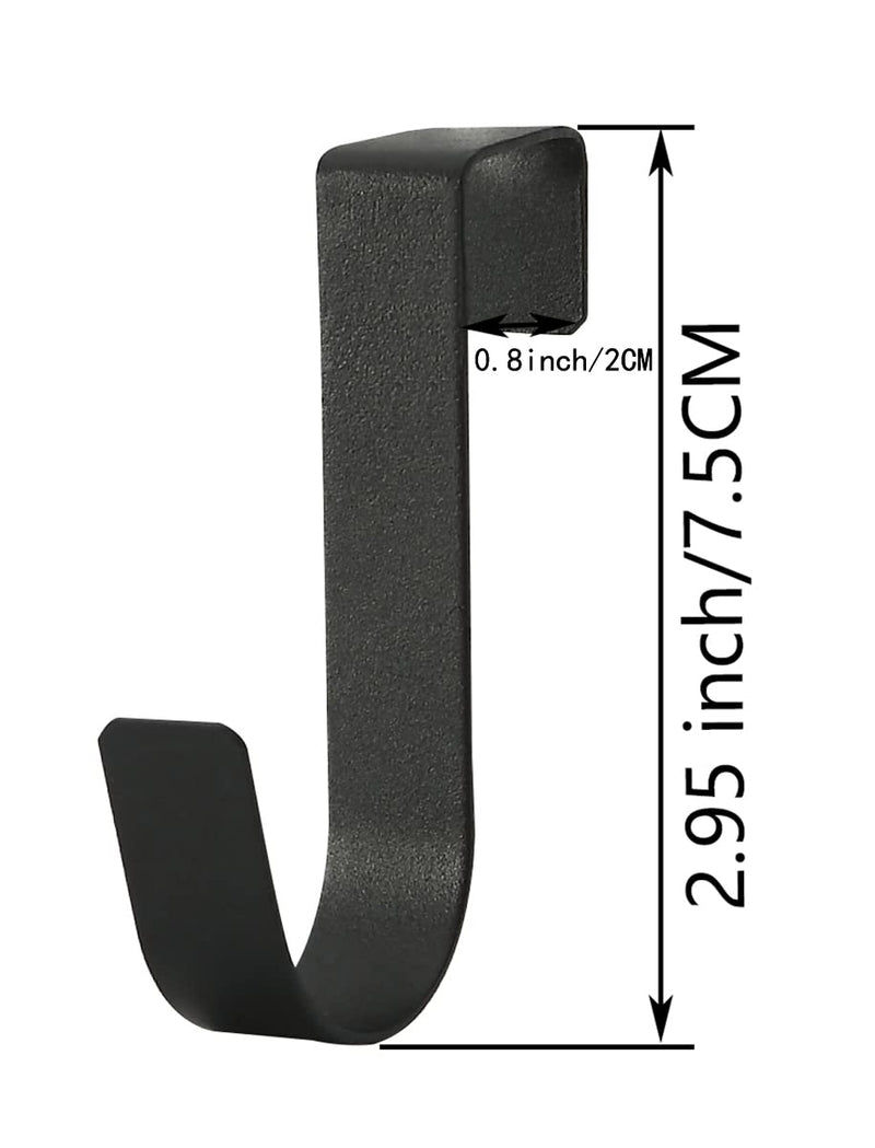 [Australia - AusPower] - Over The Cabinet Door Single Hooks 10 Pack (10P-Black) 10P-Black 