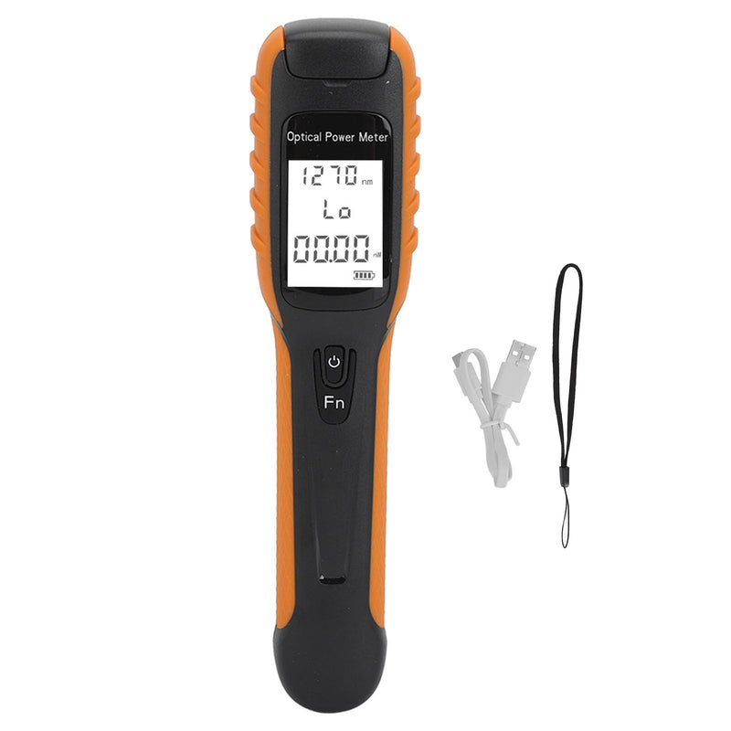 [Australia - AusPower] - Optical Power Meter, -70 ~ +10dBm Portable Fiber Optic Tester, Mini Fiber Optic Cable Tester with Lithium Battery for FC SC ST Universal Interface & Testing 9 Calibrated Wavelength 