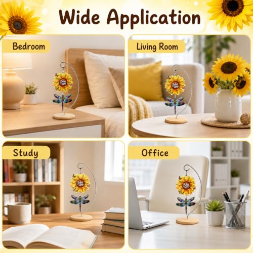 Sunflower Dragonfly Desk Decor, Acrylic Christian Gifts for Women Girls