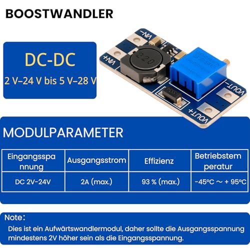DC-DC Step Up Boost Converter 2V-24V to 5V-28V Voltage Converter LAOMAO Power Supply Power Module Compatible with Arduino (Pack of 10)