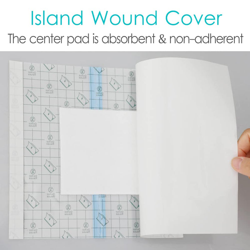 7 Pcs Waterproof Shower Cover 10"x12" with Non-Stick Center Pad for Large Port Surgery Incisions Protector Patch Transparent Film Clear Adhesive Wounds Dressing Bandage Shields 10x12 Inch (Pack of 7)