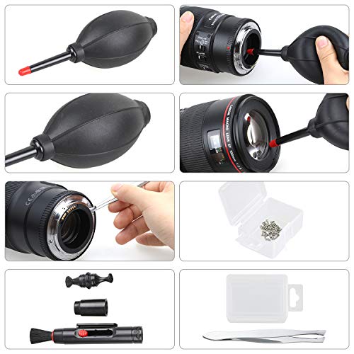 14-in-1 Camera Lens Cleaning Kit - Mirrorless & DSLR Sensor Cleaning Kit for Canon, Sony, Nikon Including Lens Blower, Detergent, Swabs, Cloth, Pen, Brush 14 IN 1