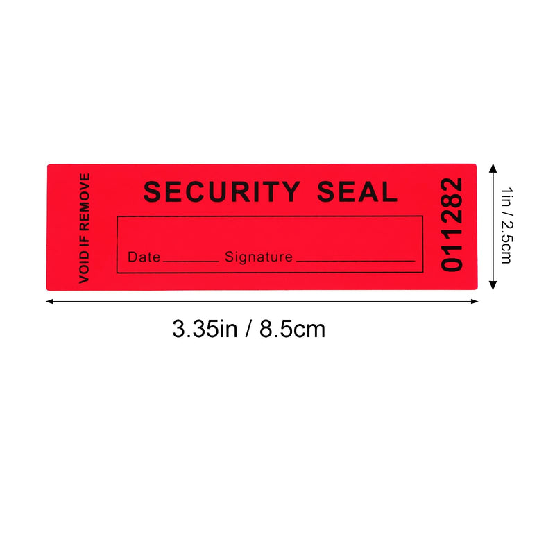 Tamper Evident Proof Security Warranty Void Total Transfer Seals/Stickers High Security Tamper for Reusable Package Serial Numbers(120 pcs 1 x 3.35Inches,red) red 120