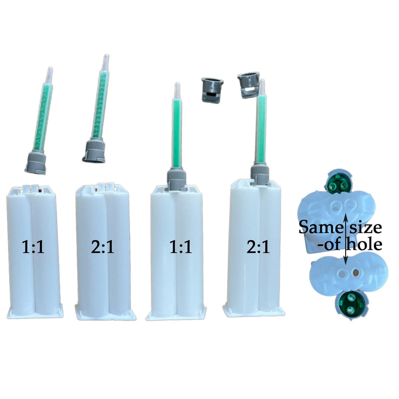 [Australia - AusPower] - Mixing Nozzles Adhesive Cartridges Tip for 50ml Resin Mixer Adhesive Applicatior 16-Element, 3.6in, 1:1 & 2:1 ratios(20 Pieces) 