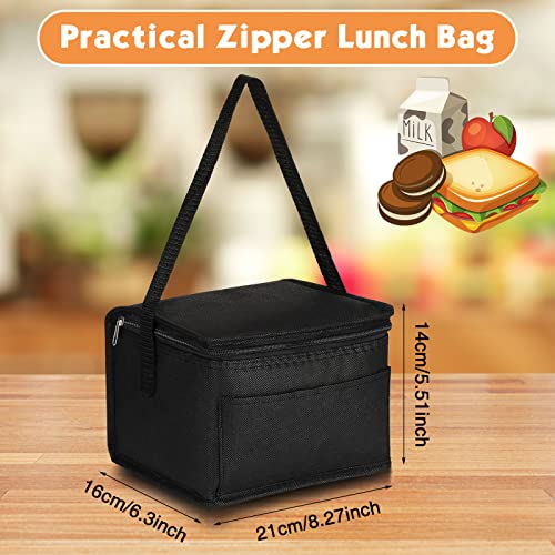 Nuogo 15 Pack Insulated Lunch Bags Bulk, Black, Basic Style