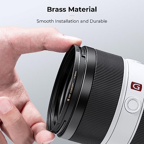 K&F Concept 72mm to 82mm Brass Step-Up Lens Filter Adapter Ring 72-82mm