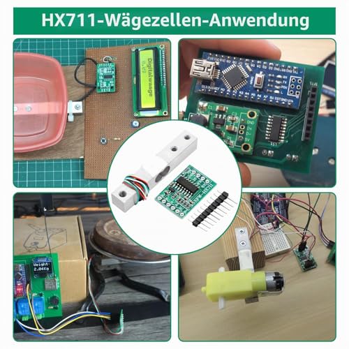 Binghe HX711 AD Amplifier Module + 10 kg Weight Sensor HX711 Load Cell Kit High Precision Load Cell Module Compatible with Arduino/Portable Electronic Kitchen Scales