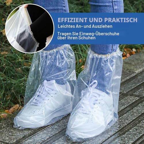 10 Pairs Shoe Covers Waterproof Disposable for Men and Women | Waterproof rain shoe covers with elastic, transparent overshoes, waterproof, disposable boot covers