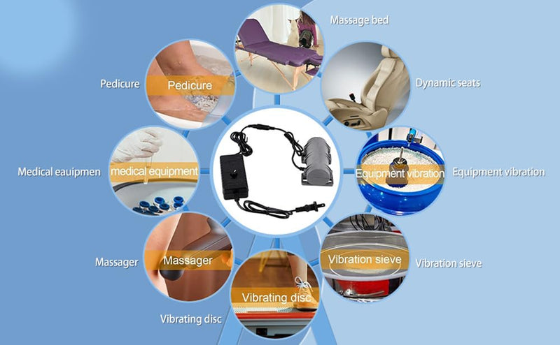 [Australia - AusPower] - 12V DC Motor 3800rpm Strong vibration Industry Mini Vibration Motor with Sturdy Plastic Shell Rotary Speed Vibrating Motor for Massage Bed Chair Medical Instruments (12V Motor+Power) 12V Motor+Power 