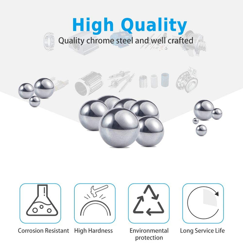 [Australia - AusPower] - 100PCS 1/2" Inch Diameter Hardened Chrome Solid Steel Bearing Balls(12.7mm) Diameter:1/2"-12.7mm 100 