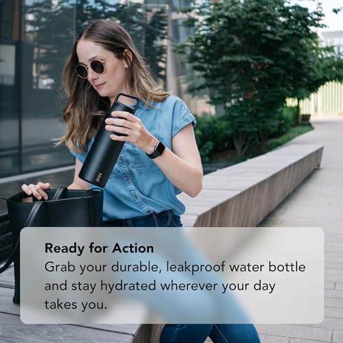 MiiR Wide Mouth Water Bottle, 20oz Basal Gray- Recycled Stainless Steel 20 Ounces