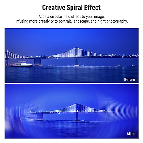 NEEWER 77mm Spiral Halo Camera Lens Filter, Prism K9 Optical Glass Special Effects Filter Photography Camera Lens Accessories with Tunnel Vision Warped Circular Halo Frame Effect