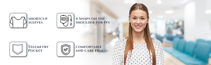 [Australia - AusPower] - Linteum Textile Supply 01 Pack Hospital Patient Gown for Medical Exam - Twill Classic Economy White & Blue Snowflake - One Size Fits All 1 Blue - Snow Flake 