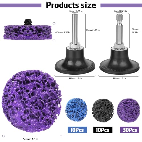 50-Piece CSD Disc, 50 mm, Sanding Disc, Cleaning Disc Set | Grinding attachment for cordless screwdriver, coarse cleaning disc, drill of paint, rust, oxidation, cleaning, removal 50 mm - 50 pieces