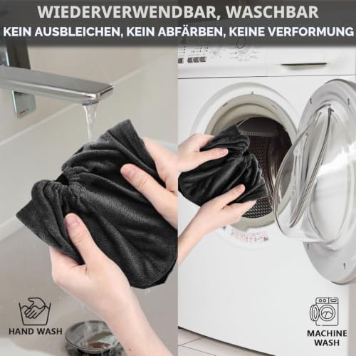 10 Pairs of Reusable Shoe Covers Shoes Non-Slip and Wear-Resistant Machine Washable EU37-43 Black - 5 Pairs