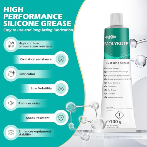 DOWBYTE Molykote 55 O-Ring Grease 100g tube for rubber seals, valves, and pneumatic systems