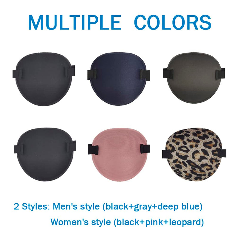[Australia - AusPower] - 3PCS Eye Patch Medical Adjustable Eye Patches for Adults Treat Lazy Eye Left Right Eyes Cosplay Costume Men Colors 