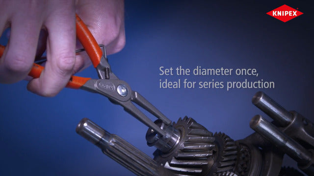 KNIPEX internal precision snap ring pliers with narrow tips and ergonomic handles