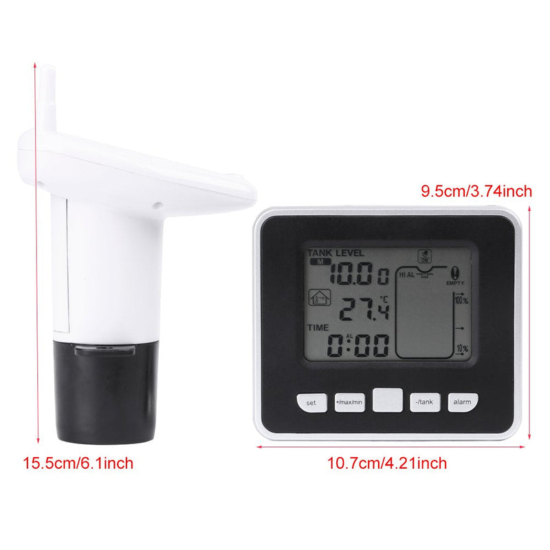 [Australia - AusPower] - Mugast Ultrasonic Level Sensor Water Liquid Level Sensor Transmitter with LCD Temperature Display Supports Liquid Level High/Low Alarm 