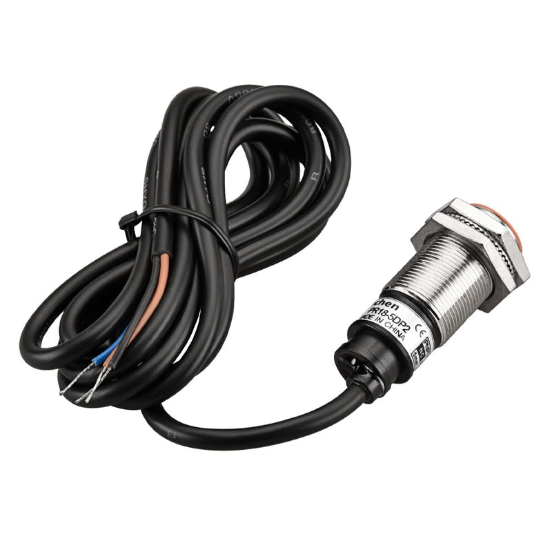 [Australia - AusPower] - Heschen Inductive Proximity Sensor Switch, PR18-5DP2, Cylindrical Type, 5mm Sensing, M18 Round, 12-24VDC 3-Wire, Shielded, PNP, NC(Normally Closed) 