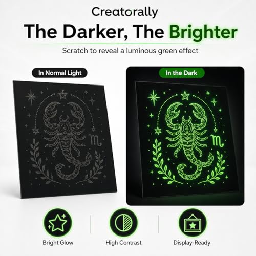 Scratch Art Paper, Fluorescent Scratch Off Sheets for Laser Engraving