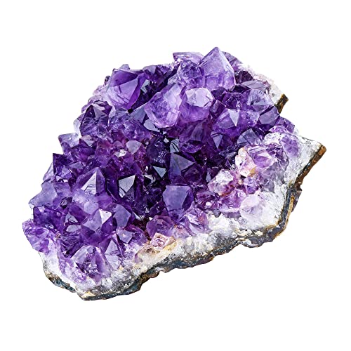 Top Plaza Bundle – 2 Items: Natural Amethyst Geode Cave Healing Crystal Stones Rock Cluster Druzy & Bulk Amethyst Healing Crystals Rough Stones
