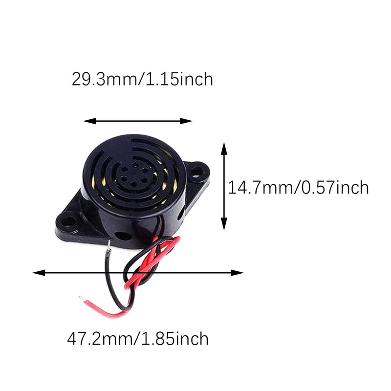 [Australia - AusPower] - 5PCS Active Piezo Buzzer 24V 3015 Adjustable Volume High Decibel Piezo Beep Tone Alarm Ring Continuous Sound Black 