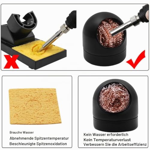 Metal Tip Cleaner, Soldering Tip Cleaning Wire with Brass Wool, Soldering Tip Cleaner, Brass Tips Cleaning Soldering Iron Cleaner Soldering Iron Tip Cleaner 1 Soldering Iron Holder 2 Spiral Wool