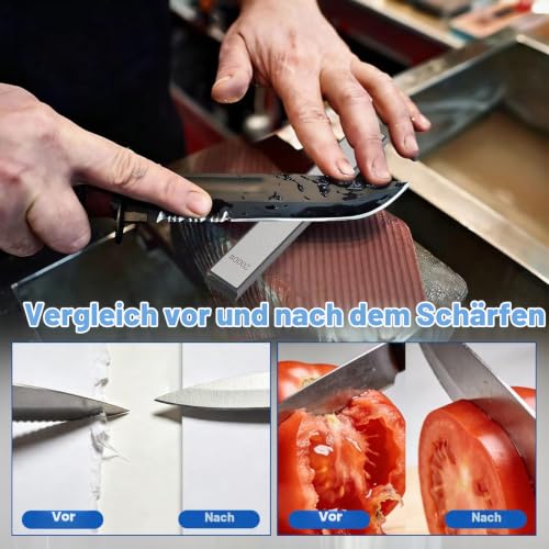 Diamond Whetstone Set of 6, Small Diamond Whetstones 150-3000 Grit, Sharpening Rod for Knives, Kitchen Knives, Scissors & Tools, Dry Use, Ideal for Daily Knife Care