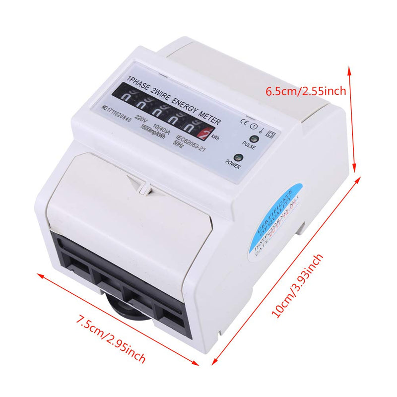 [Australia - AusPower] - Single Phase Energy Meter 2 Wire DIN Rail KWh Meter 220V 10(40) A 