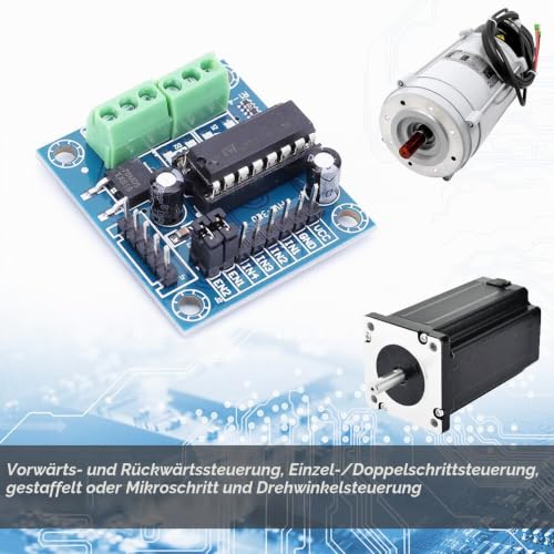 Motor Driver L293D 4 Channel Mini Motor Drive Expansion Board Motor Forward and Reverse Control PWM Speed Control DC 4.5V-36V with DC Socket Cable DuPont Cable, Pack of 2