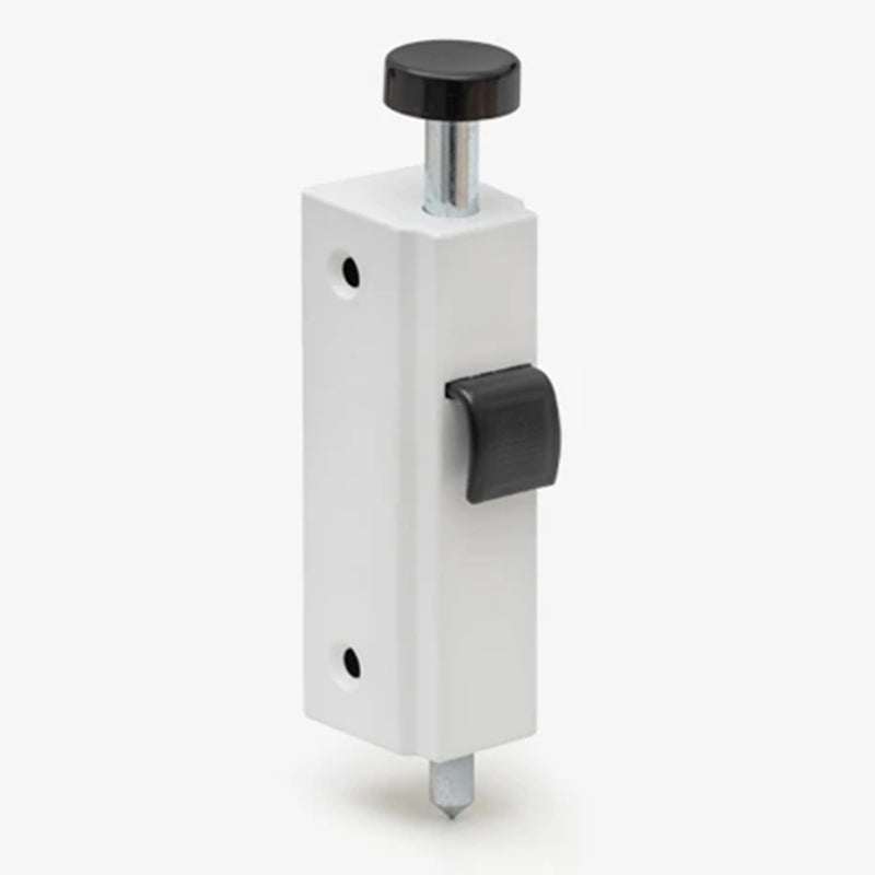 Gliding Patio Door Auxiliary Foot Lock Compatible with Andersen OEM Part #1997301 (1978 to Present), 2-13/16" Mounting Hole Centers, White Diecast