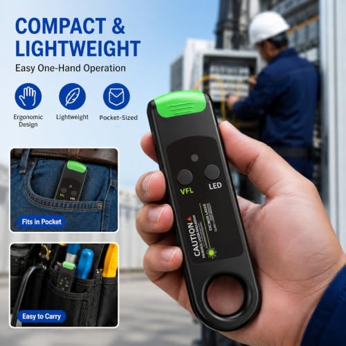 Mexture portable visual fault locator with green light tester for SC, FC, ST, and LC fiber connectors, 15KM range