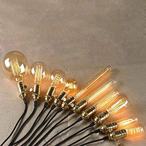 Retro Lamp Holder Edison Antique Aluminum Pendant Lamp Holder with Rotary Switch for E26/E27 Lighting Appliances DIY (Green Bronze)