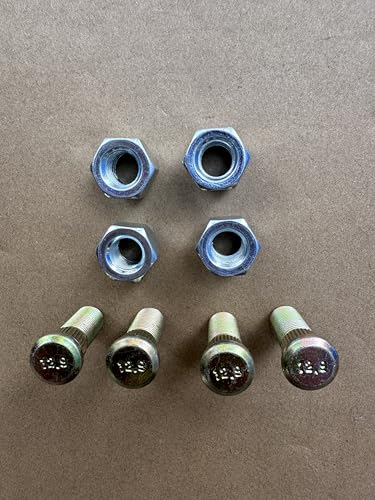 4pcs 1/2"-20 Wheel Stud 116-1696 with Lug Nuts Replacement for Toro Exmark Aerators Staris Lazer Z E S X Staris Lawn Mower