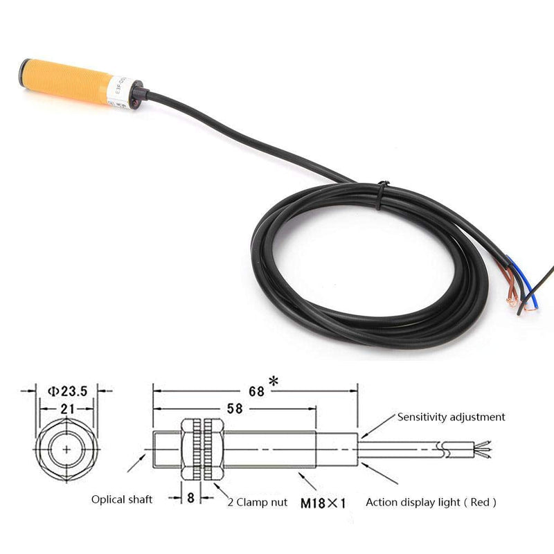 E3F-DS30C4 Photoelectric Switch Sensor 3-Wires Switch Sensor NPN NO DC10-30V 5-30cm Induction Distance