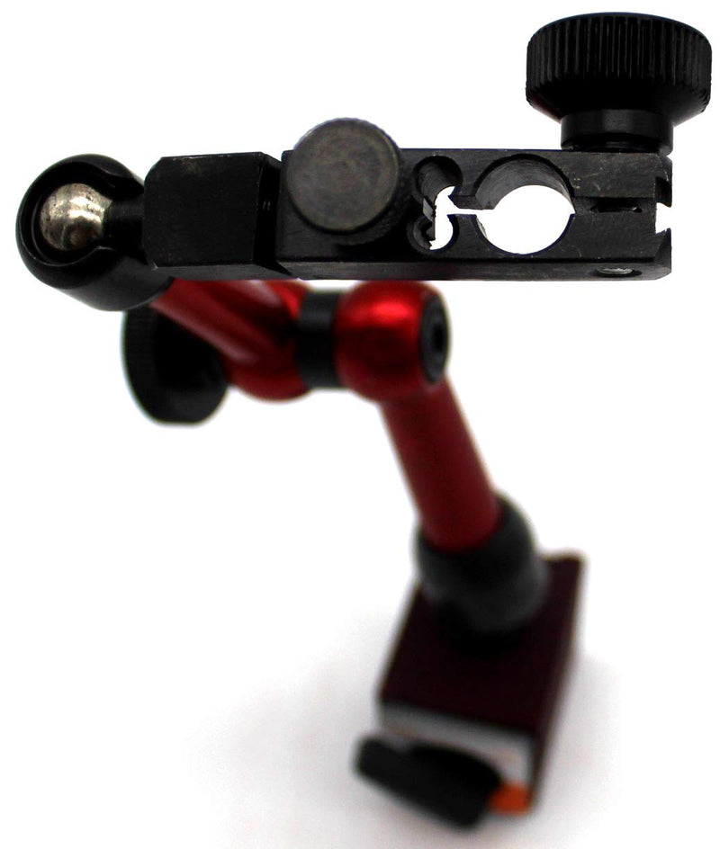 Dial Indicator Magnetic Base - 50lb Pull Force with 3D Locking Arm and Fine Adjustment - for Test Indicators with 3/8 Inch Stem or Dovetail Mount in Small Spaces and Metal Working Machine