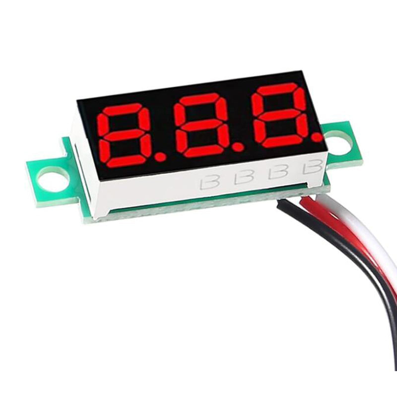 [Australia - AusPower] - 4pcs Mini Digital Voltmeter 0.36 Inch Three-Line DC 0-30V Mini Digital Voltmeter Gauge Tester Red LED Display Panel Red-8pcs 
