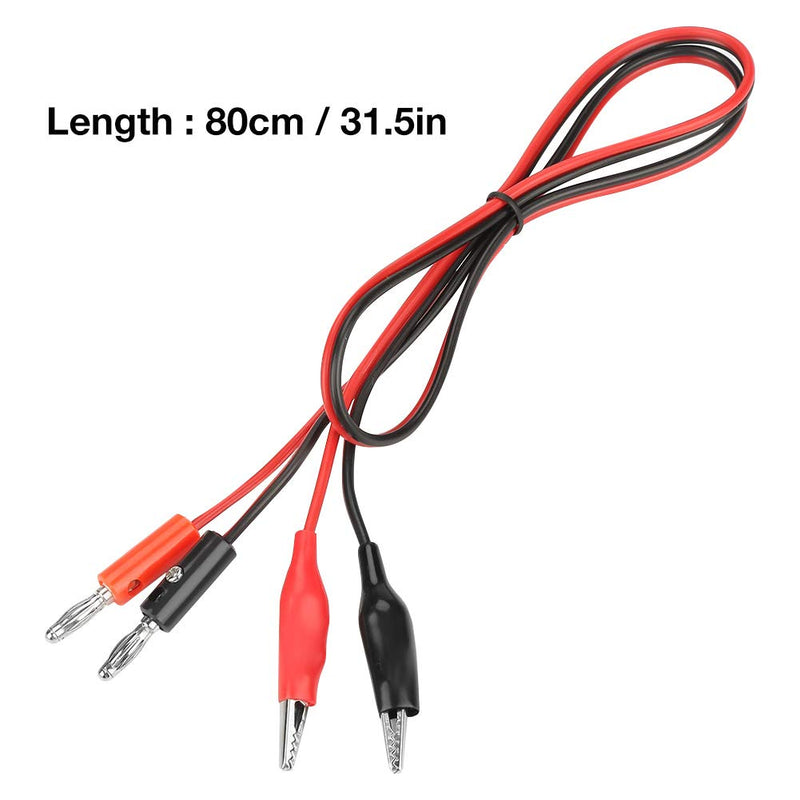 [Australia - AusPower] - Banana Plug to Alligator Clip Test Lead Cable Line Wire Output Cable Line Multimeter Banana Plugs to Clip Test Probe Lead Wire 30V 5A 80cm Test Leads Set for DC Regulated Power Supply 