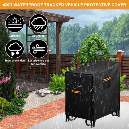 Rollator Cover with Handles, 420D 66 x 72 x 90 cm Universal Walker Protective Cover with Reflective Strips, 4 Buckles, Air Vents, Scooter Cover, Waterproof Rollator Accessories