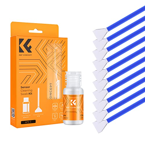 K&F Concept 24mm Full Frame Sensor Cleaning Swab*10+20ml Sensor Cleaner+Long Nozzle Air Blower