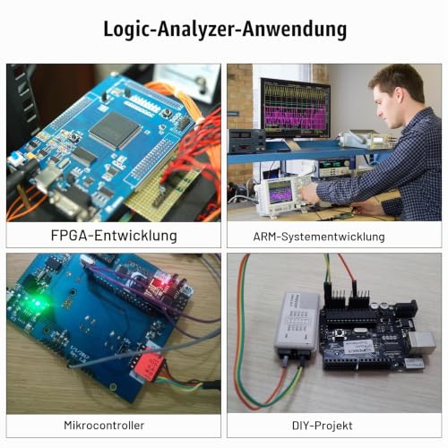 Logic 8 CH Binghe USB Logic Analyzer 24 MHz, UART IIC SPI Debug Support from 1.1.16 with USB Cable and Jump Wire, Compatible with Arduino